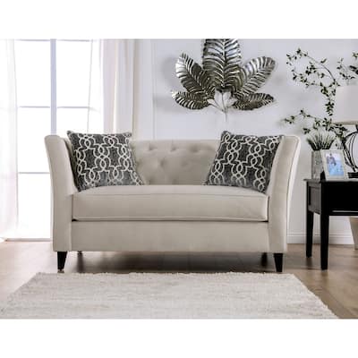 Chiatura Transitional Honey Chenille Tufted Loveseat by Copper Grove