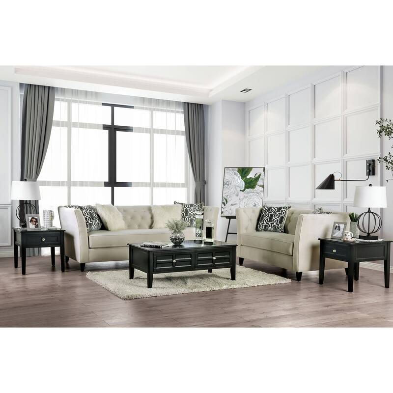 Chiatura Transitional Honey Chenille Tufted Loveseat by Copper Grove