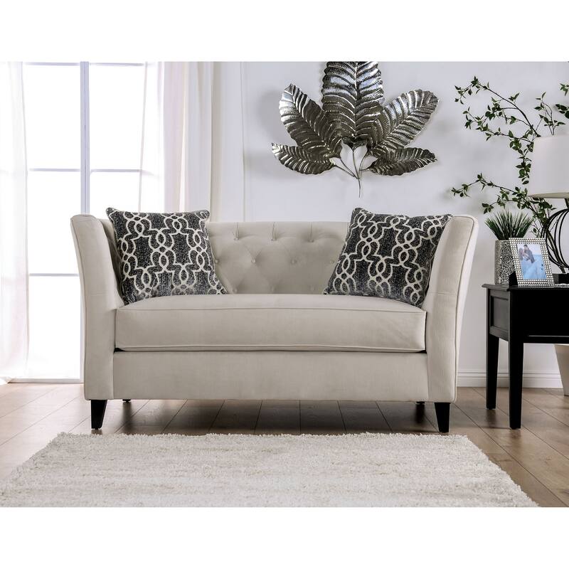 Chiatura Transitional Honey Chenille Tufted Loveseat by Copper Grove