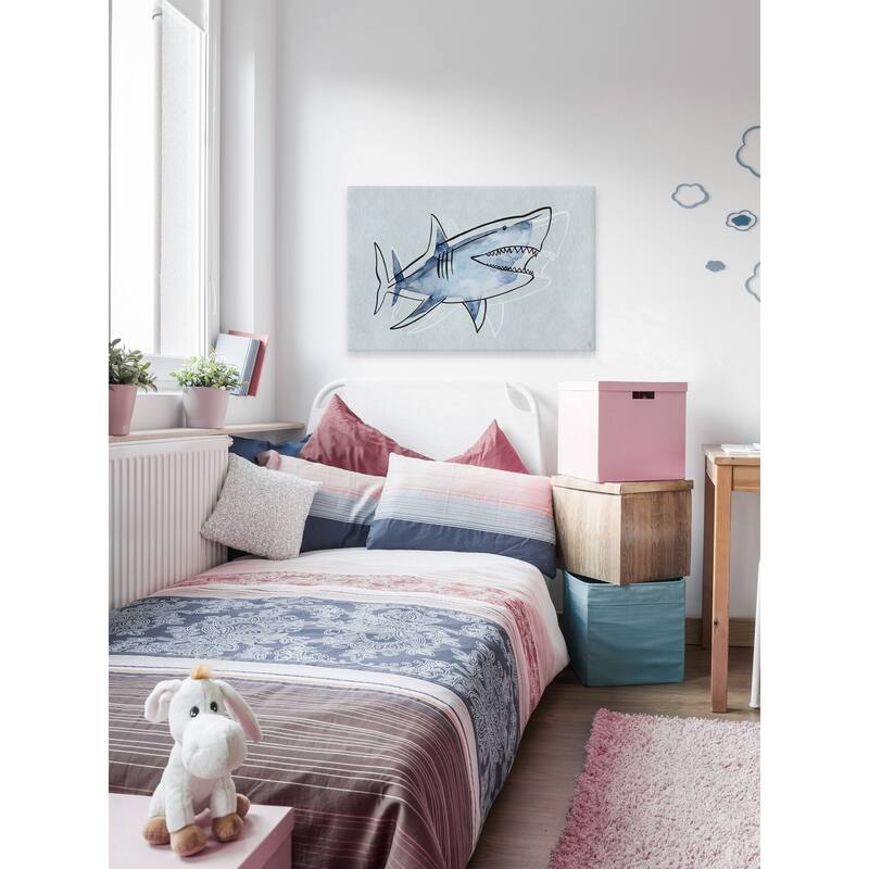 Great Blue Creature II Painting Print on Wrapped Canvas - Multi-Color