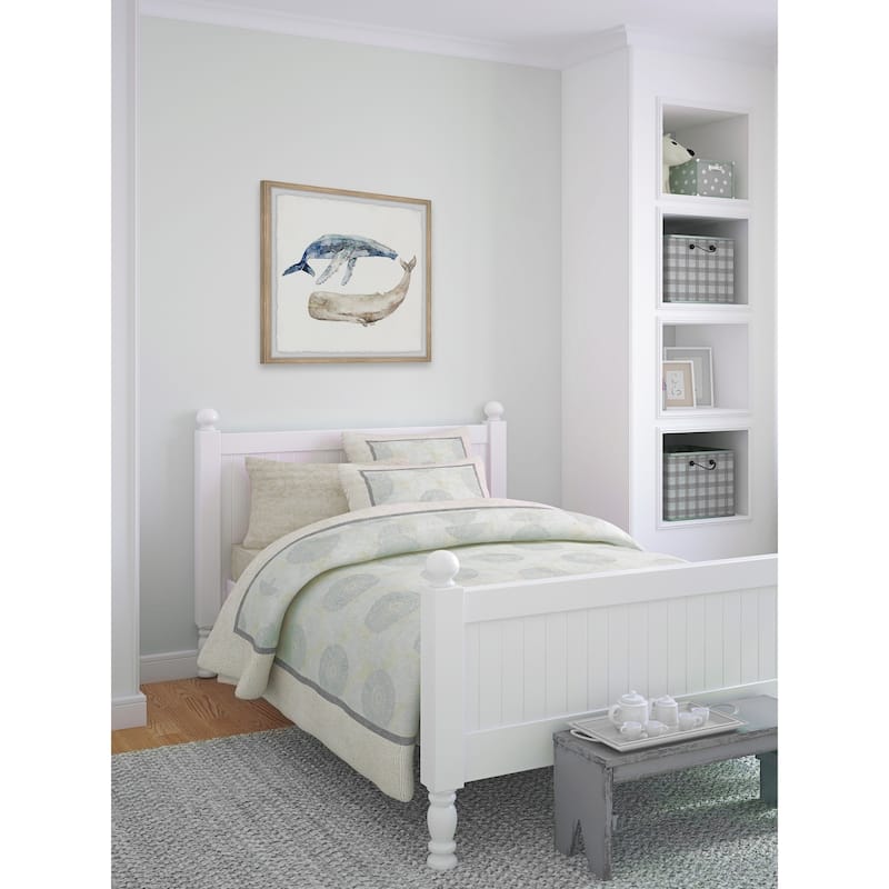 Whale Duo' Framed Painting Print - Multi-Color