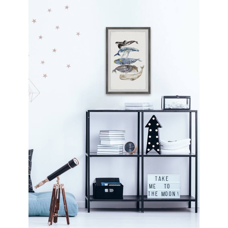 Whale Species' Framed Painting Print - Multi-Color