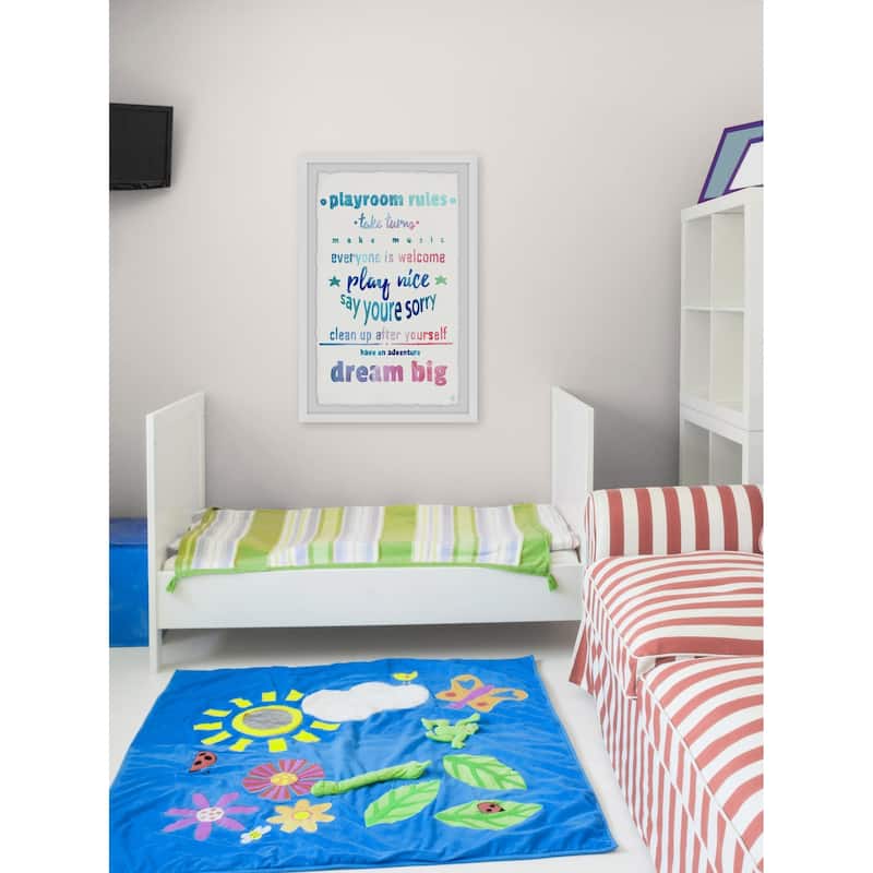 Dreamy Playroom Rules' Framed Painting Print - Multi-Color