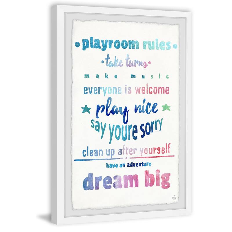 Dreamy Playroom Rules' Framed Painting Print - Multi-Color