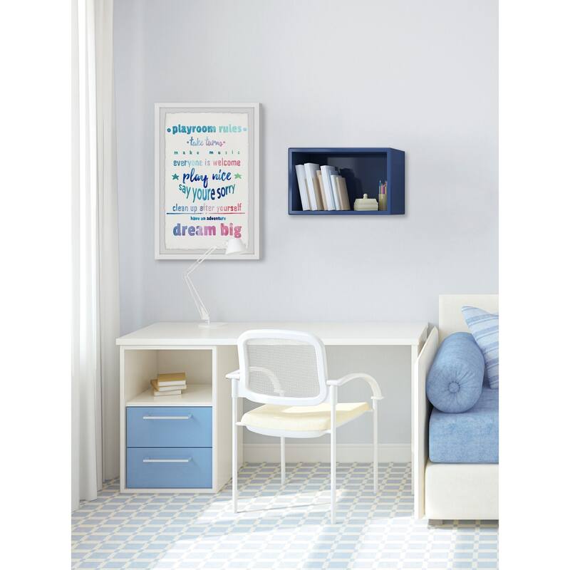 Dreamy Playroom Rules' Framed Painting Print - Multi-Color