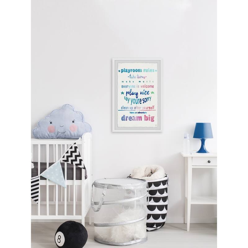 Dreamy Playroom Rules' Framed Painting Print - Multi-Color