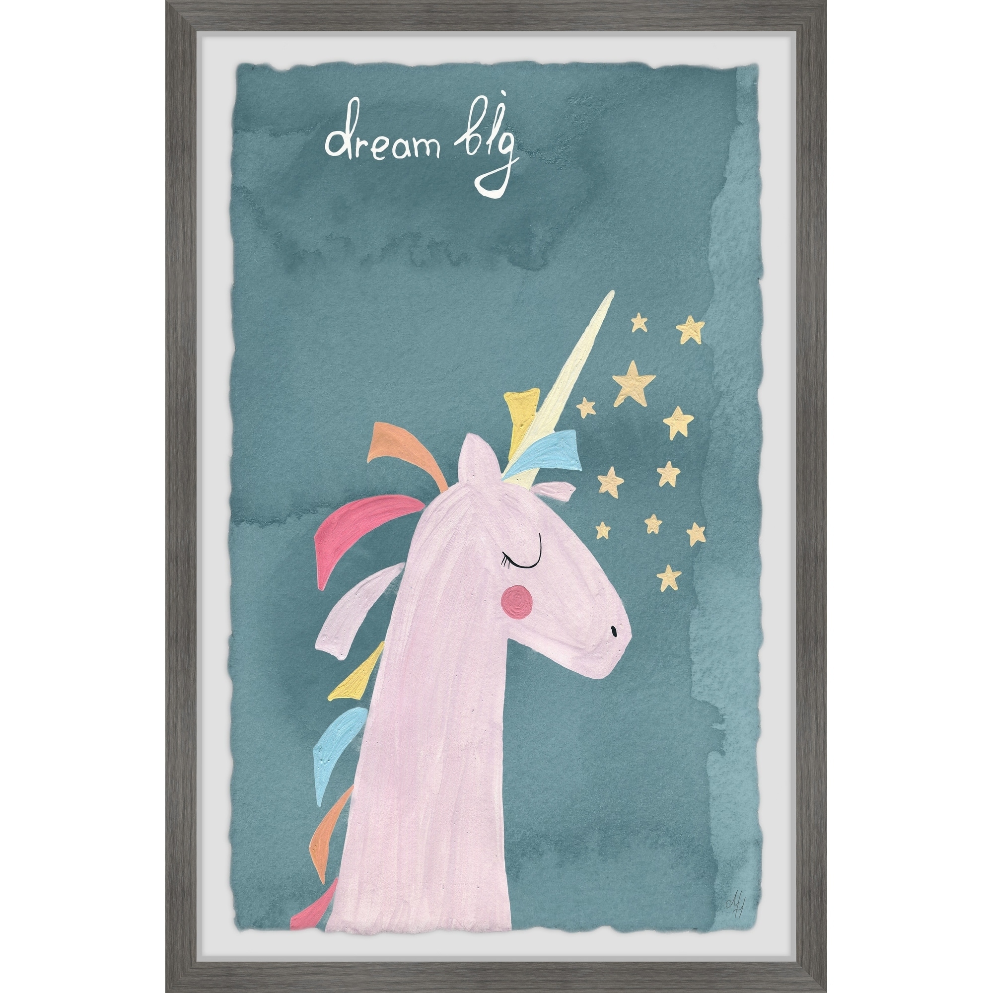 Shop Marmont Hill Handmade Dream Big Unicorn Framed Print