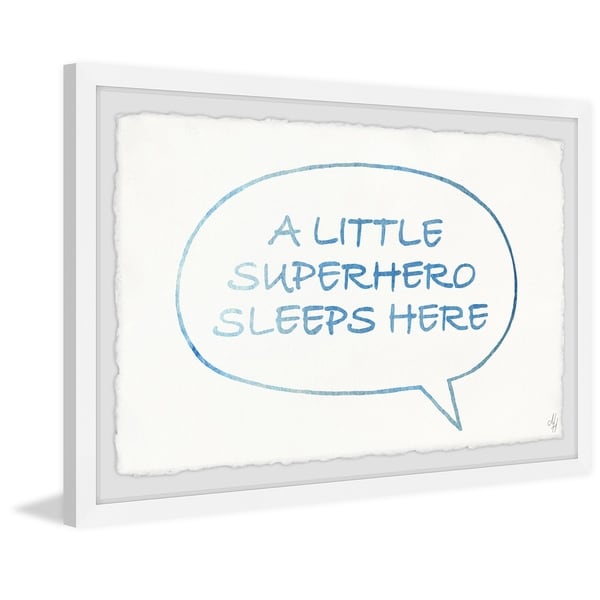 Marmont Hill - Handmade Superhero Sleeps Here Bubble Box Framed Print