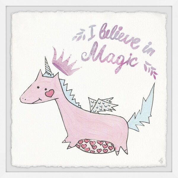 Marmont Hill - Handmade Heart Tummy Unicorn Framed Print