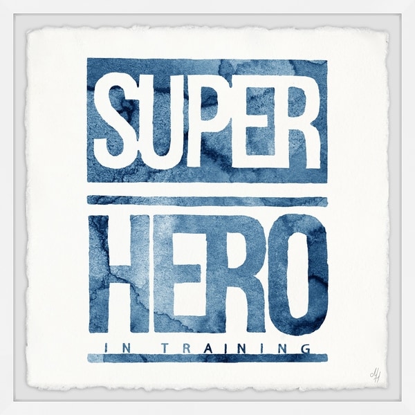Marmont Hill - Handmade Blue Superhero in Training Sign Framed Print