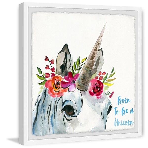 Marmont Hill - Handmade Born Unicorn III Framed Print