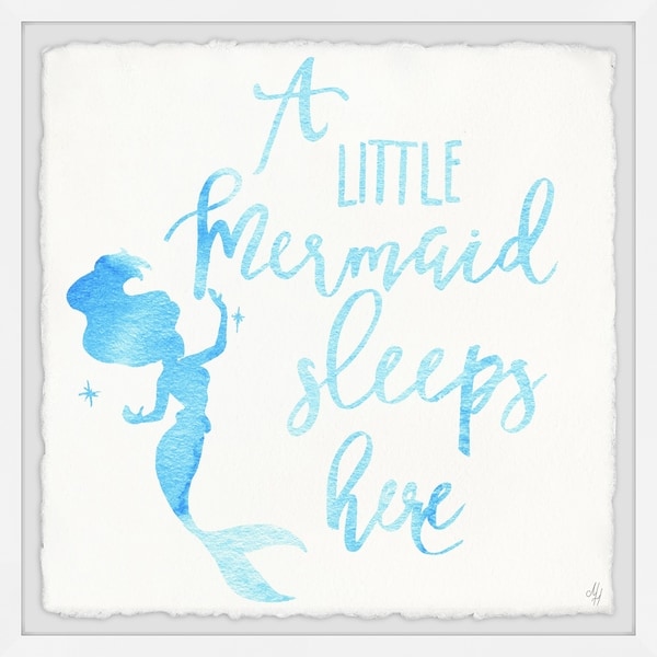 Marmont Hill - Handmade A Little Mermaid Sleeps Here Framed Print