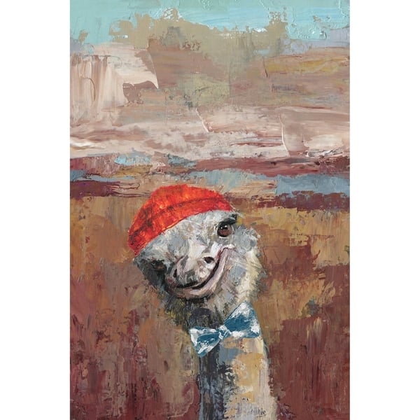 Shop Marmont Hill Handmade Playful Ostrich Print On Wrapped
