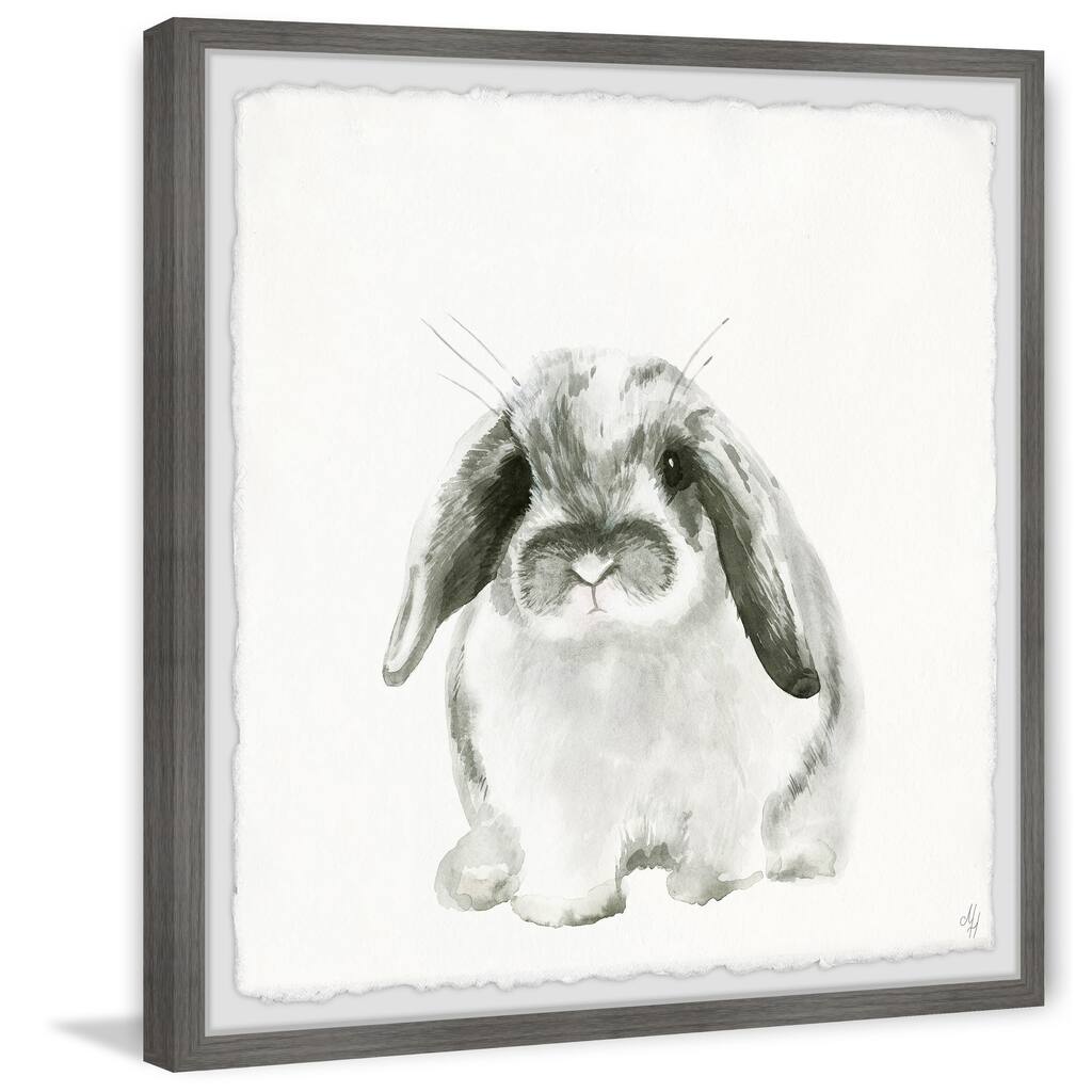 'Plump Bunny' Framed Painting Print - Multi-Color