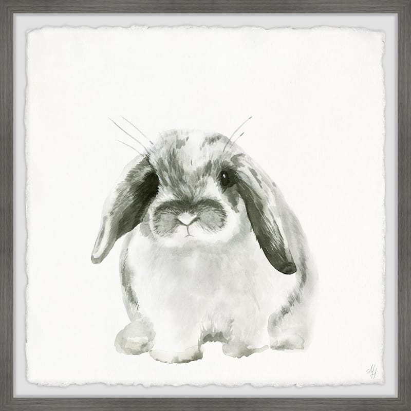 'Plump Bunny' Framed Painting Print - Multi-Color