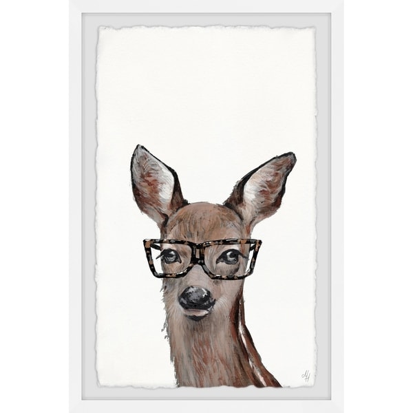 Marmont Hill - Handmade Brown Hippie Deer Framed Print
