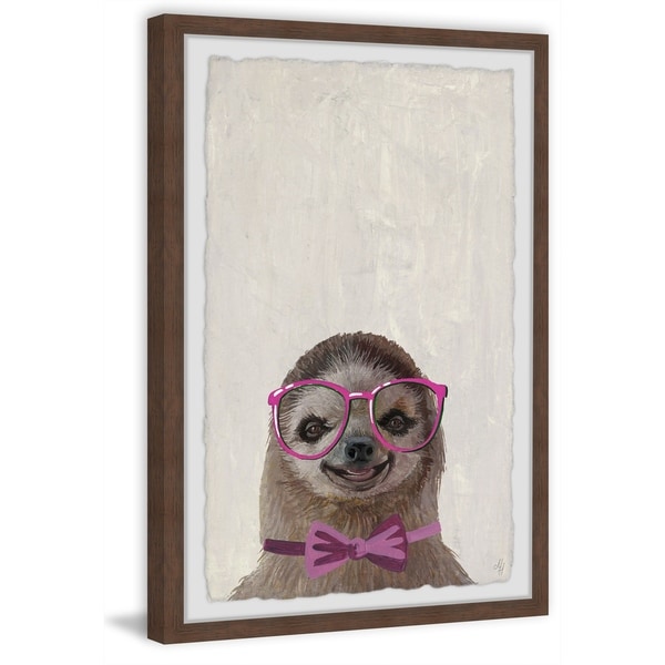 Marmont Hill - Handmade Sloth with a Bow III Framed Print