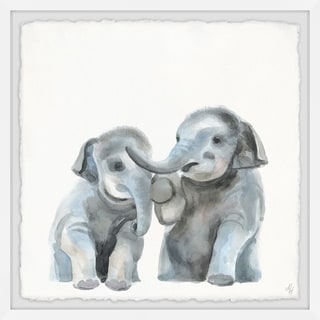 'Baby Elephants' Framed Painting Print - Multi-Color - On Sale - Bed ...