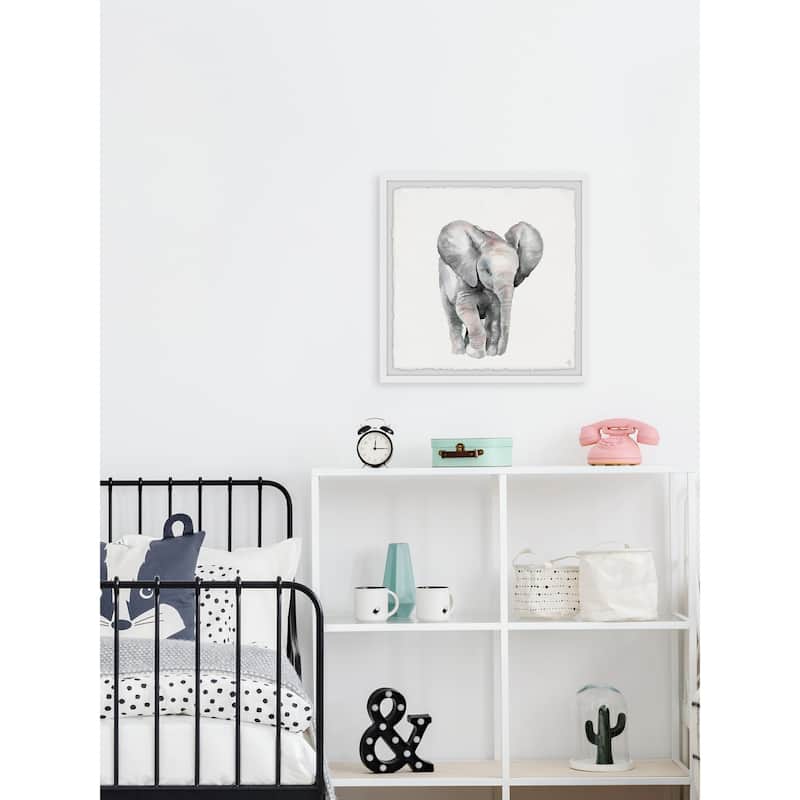 'Lonely Elephant' Framed Painting Print - Multi-Color