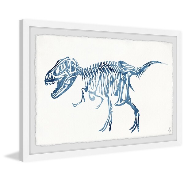 Marmont Hill - Handmade Blue T-Rex Skeleton Framed Print