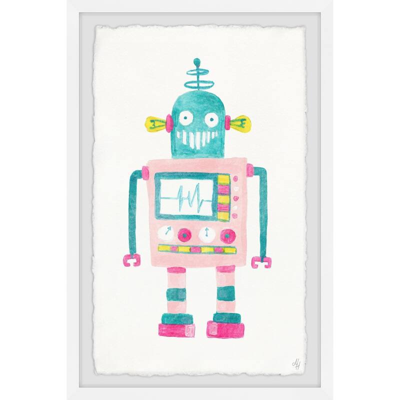Marmont Hill Handmade Girly Robot Framed Print Bed Bath & Beyond