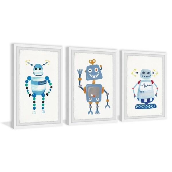 Marmont Hill - Handmade Happy Robot Triptych