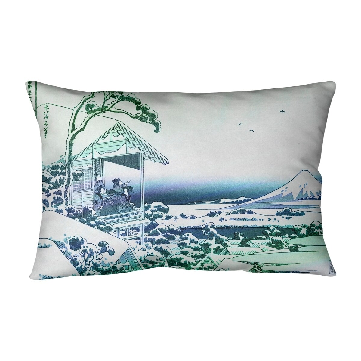 Vintage Images Katsushika Hokusai's Tea House at Koishikawa Throw Pillow 16x16 Multicolor 