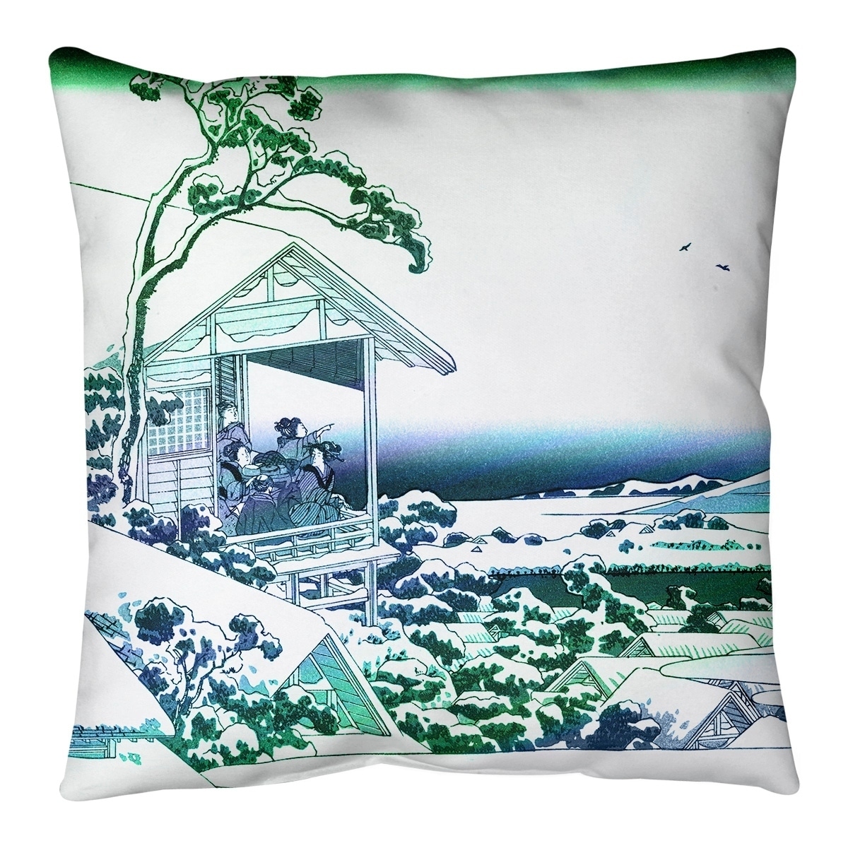Vintage Images Katsushika Hokusai's Tea House at Koishikawa Throw Pillow 16x16 Multicolor Vintage Images Katsushika Hokusai's Tea House at Koishikawa Throw Pillow 16x16 Multicolor