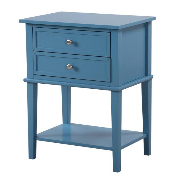 Shop LYKE Home 2-Drawer Blue Nightstand - Overstock - 27509507