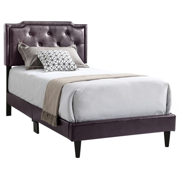 Shop LYKE Home Delran Cappuccino Faux Leather Twin Bed ...