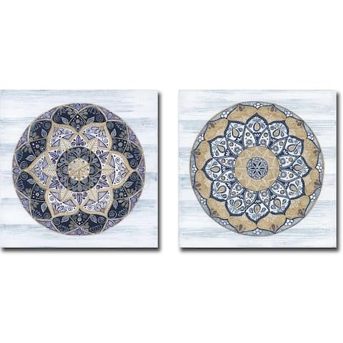 Coastal Mandala I & II by Yvette St Amant 2-piece Gallery Wrapped Canvas Giclee Set (Ready to Hang)
