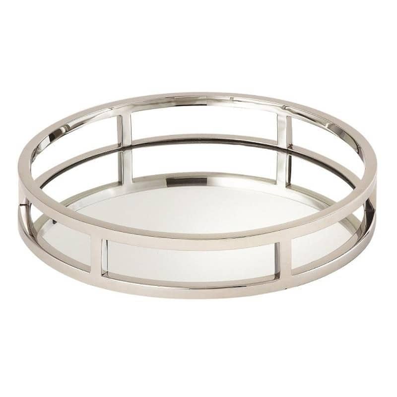Jiallo Beam Round Tray with Mirror 15" diameter