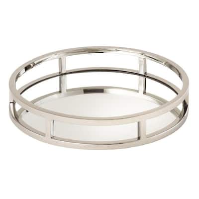 Jiallo Beam Round Tray with Mirror 15" diameter