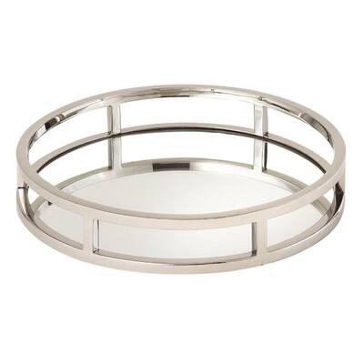 Jiallo Beam Round Tray with Mirror 15" diameter