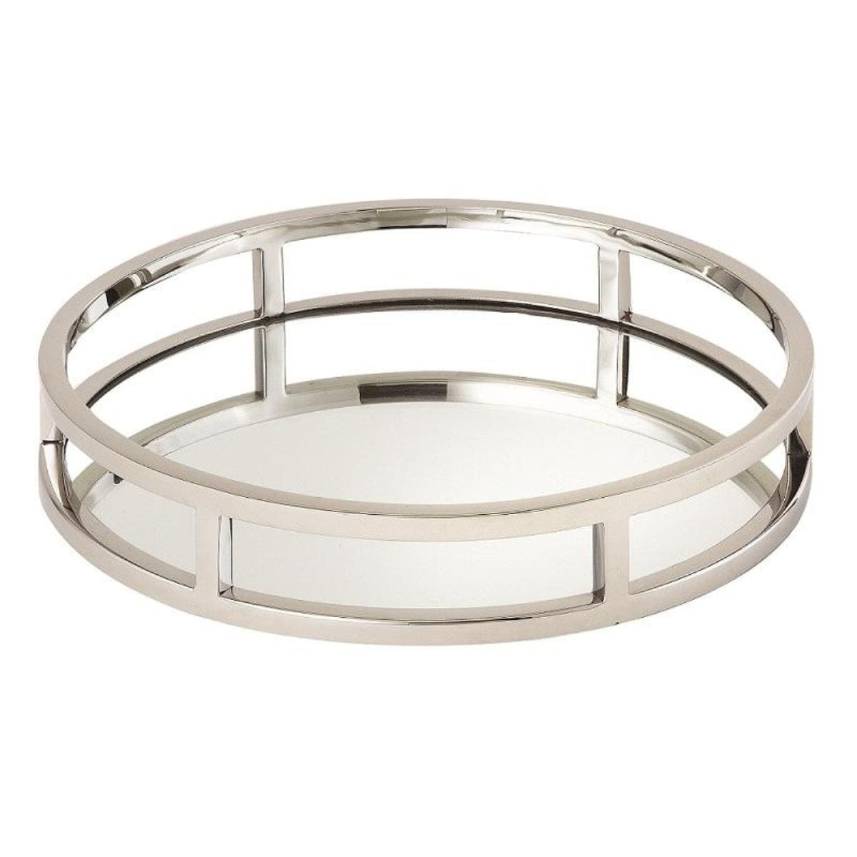 Jiallo Beam Round Tray with Mirror 15" diameter