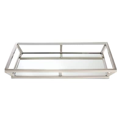 Jiallo Large Beam Rectangular Mirrored Tray 16 x 10..25"
