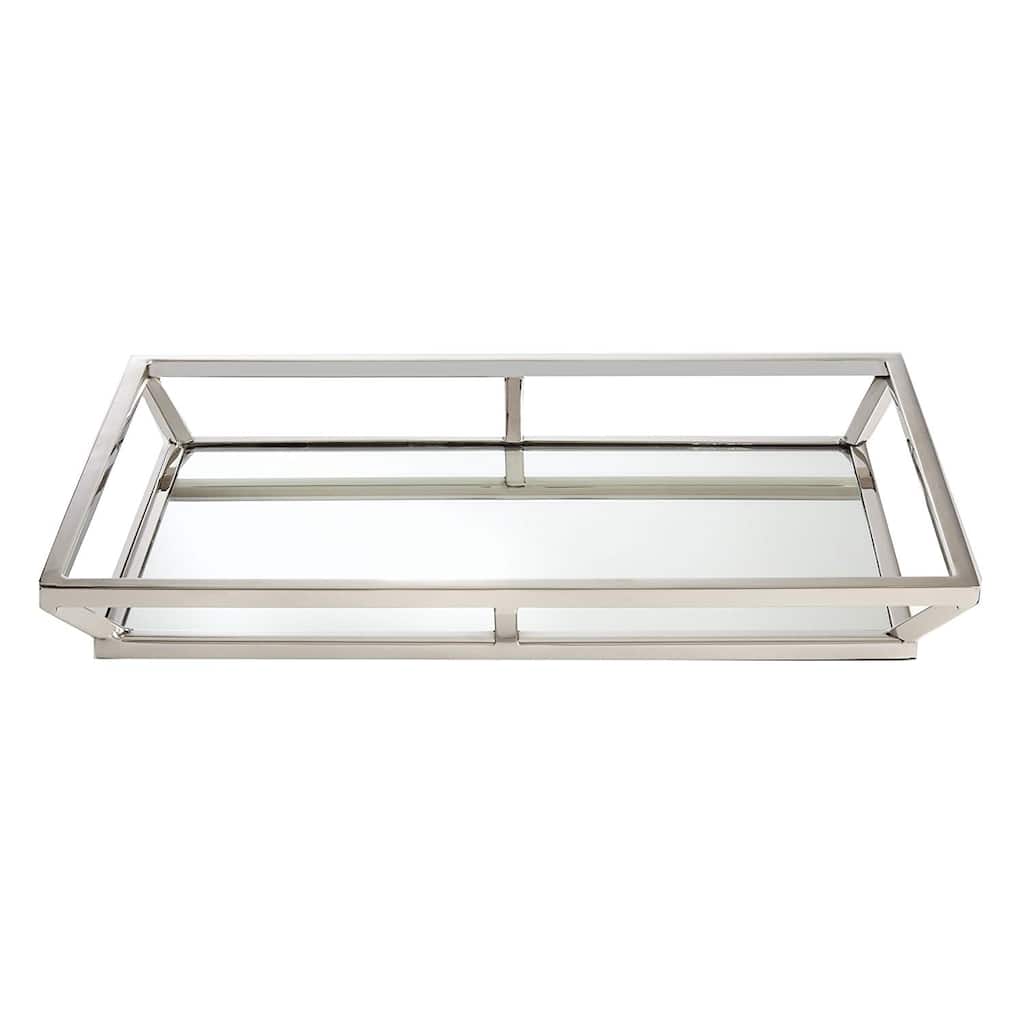 Jiallo Large Beam Rectangular Mirrored Tray 16 x 10..25"
