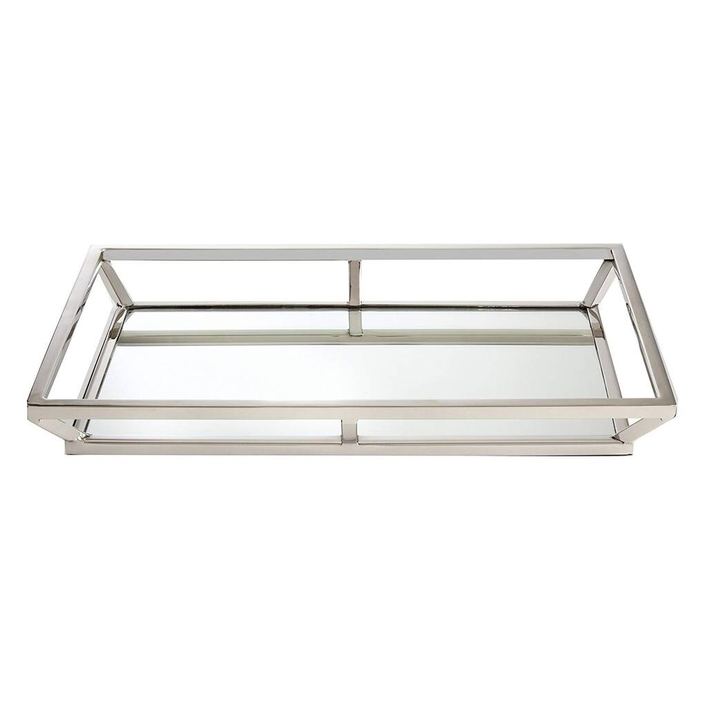 Jiallo Large Beam Rectangular Mirrored Tray 16 x 10..25"