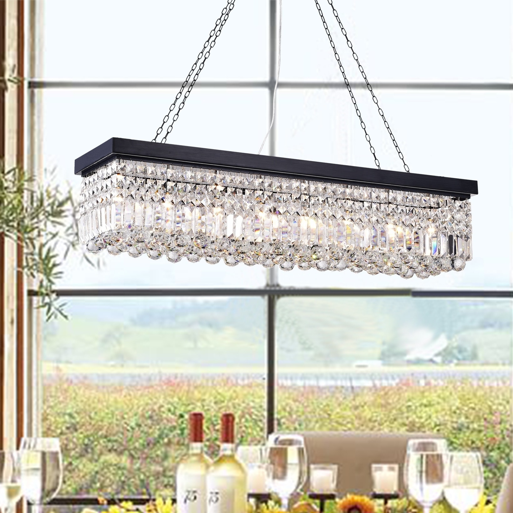 Cassiopeia 8-Light Crystal Chandelier (Black) - Chandeliers For Bedrooms by Overstock.com
