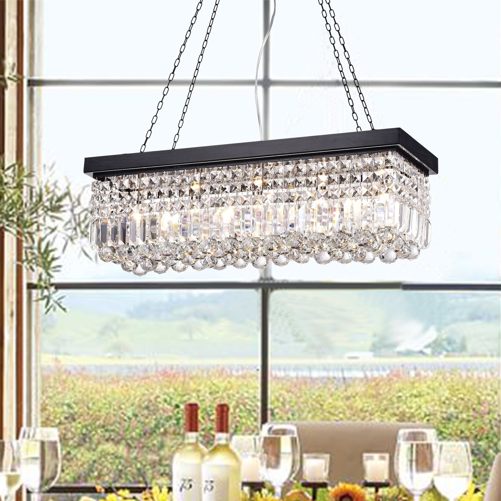 Carina 5-Light Crystal Chandelier (Black) - Chandeliers For Bedrooms by Overstock.com