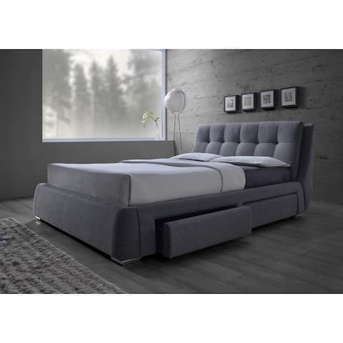 Alva Transitional Grey Storage Bed