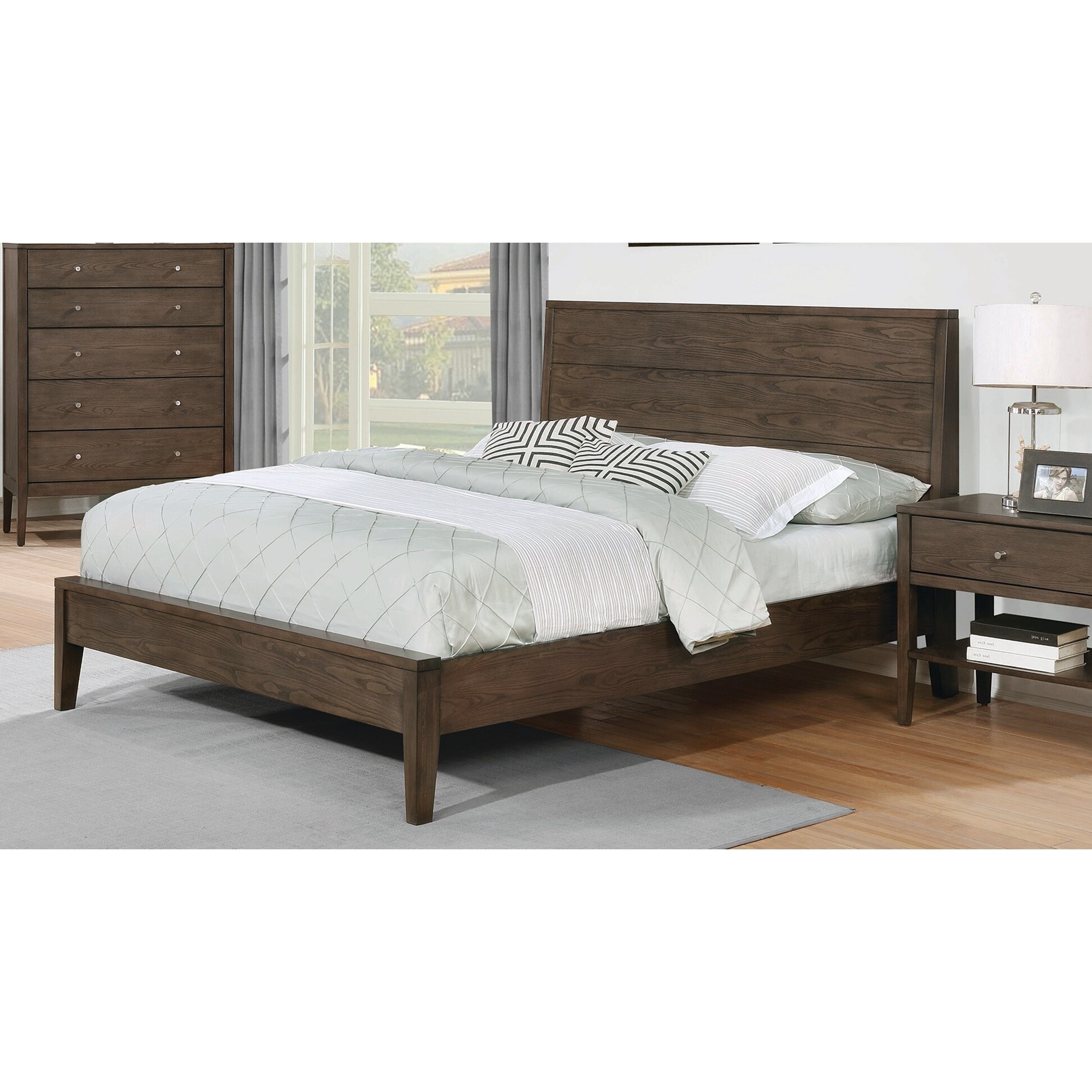 Urban Natural Brown Walnut Mid Century Modern Bed Free Urban Natural Brown Walnut Mid Century Modern Bed Free Shipping Today 27522096 Queen
