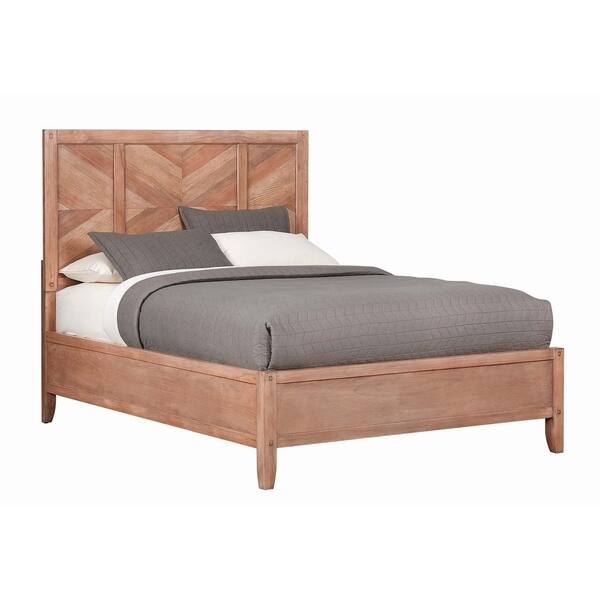 Shop Pensacola Rustic White Washed Natural Wood Bed Overstock