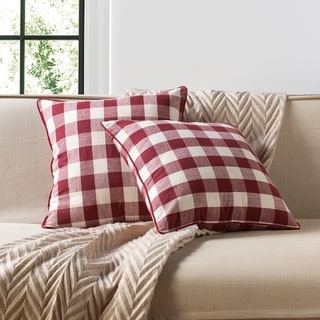 Check Plaid Throw Pillow(Set White Buffalo Check Plaid Throw Pillow