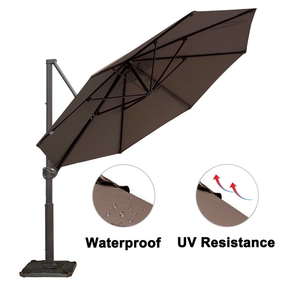 Shop Black Friday Deals On Acapulco 11 Foot Offset Cantilever Patio Umbrella With Cross Base By Havenside Home Overstock 27534258