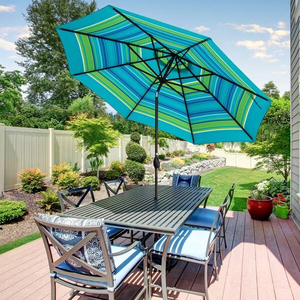 Shop Black Friday Deals On 11ft Patio Umbrella Octagonal Outdoor Market Umbrella With Crank And Push Button Tilt Overstock 27534263