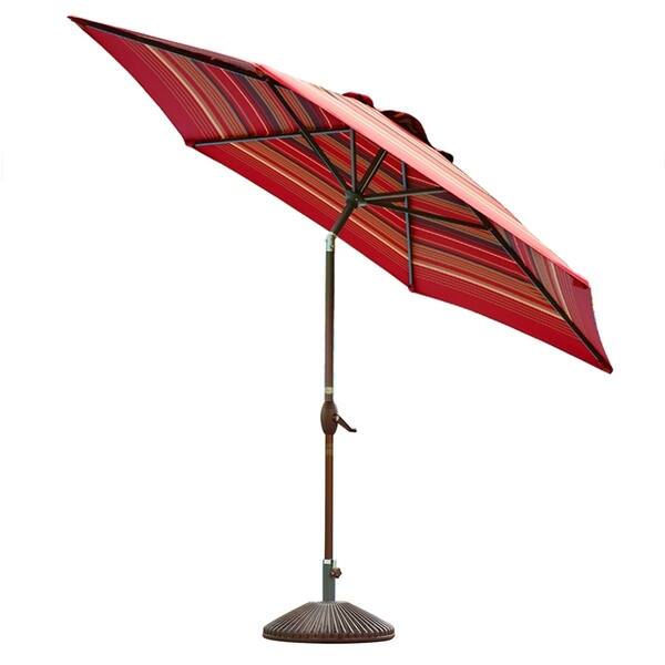 Shop Black Friday Deals On 11ft Patio Umbrella Octagonal Outdoor Market Umbrella With Crank And Push Button Tilt Overstock 27534263