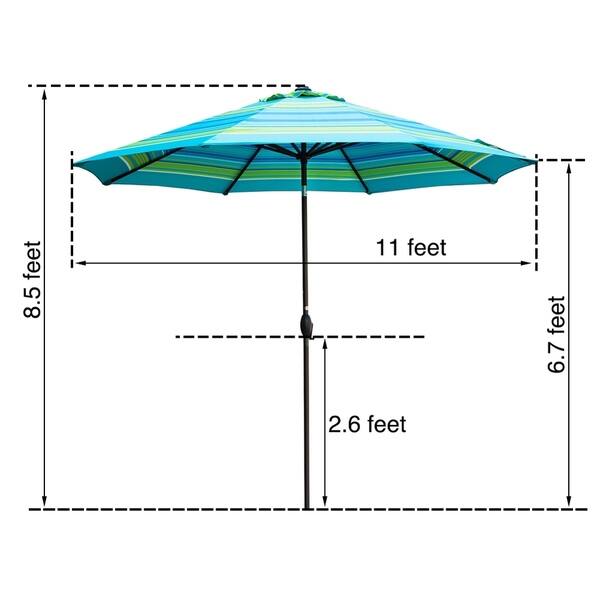 Shop Black Friday Deals On 11ft Patio Umbrella Octagonal Outdoor Market Umbrella With Crank And Push Button Tilt Overstock 27534263