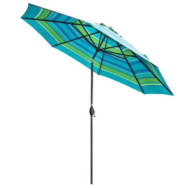 Shop Black Friday Deals On 11ft Patio Umbrella Octagonal Outdoor Market Umbrella With Crank And Push Button Tilt Overstock 27534263