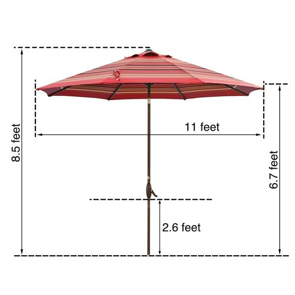 Shop 11ft Patio Umbrella Octagonal Outdoor Market Umbrella With